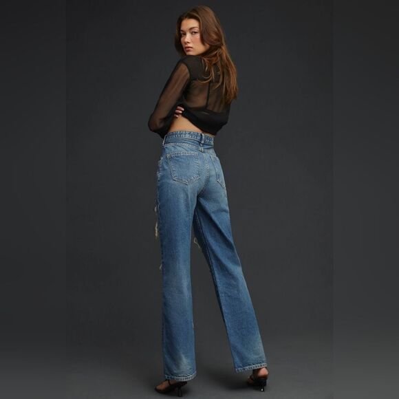 Anthropologie Pilcro The Joey High-Rise Distressed Straight Jeans Size 26 NWT - Picture 5 of 14